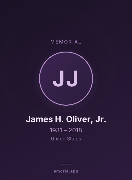 Memorial portrait of James H. Oliver, Jr.