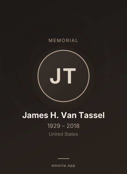 Memorial portrait of James H. Van Tassel