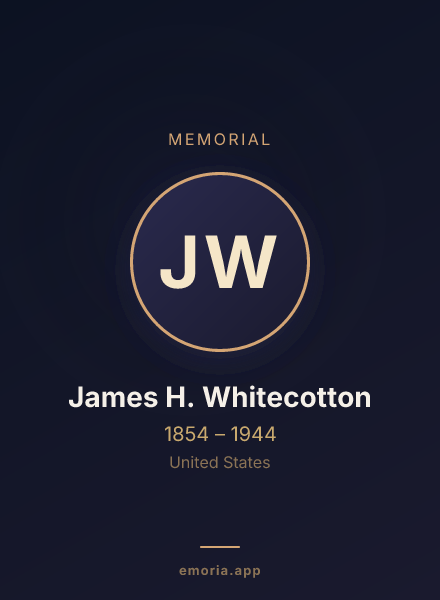 Memorial portrait of James H. Whitecotton