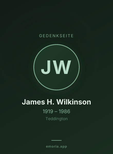 Gedenkportrait von James H. Wilkinson