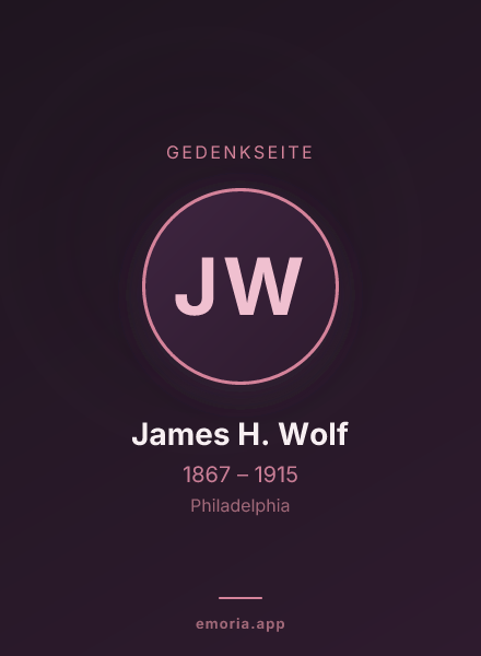 Gedenkportrait von James H. Wolf