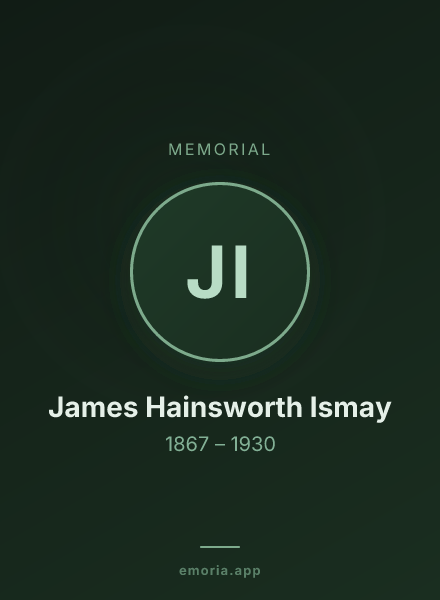 Memorial portrait of James Hainsworth Ismay