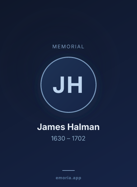 Memorial portrait of James Halman