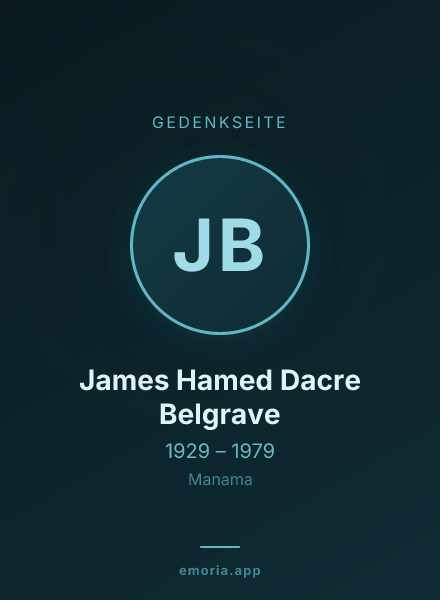 Gedenkportrait von James Hamed Dacre Belgrave