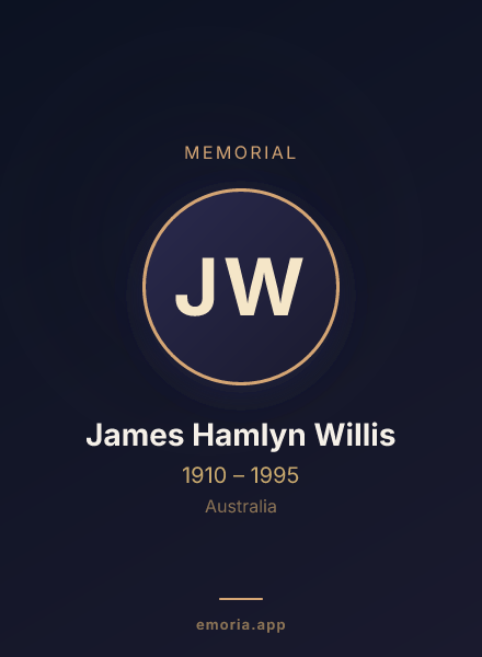 Memorial portrait of James Hamlyn Willis