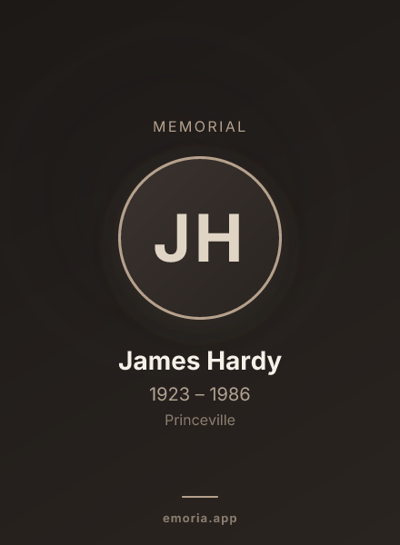Memorial portrait of James Hardy