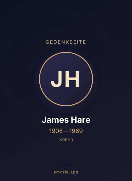 Gedenkportrait von James Hare