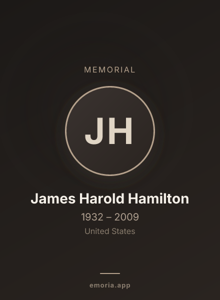 Memorial portrait of James Harold Hamilton