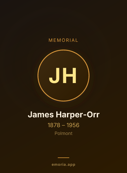 Memorial portrait of James Harper-Orr