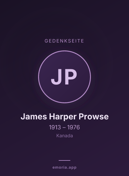 Gedenkportrait von James Harper Prowse