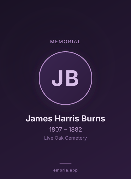 Memorial portrait of James Harris Burns