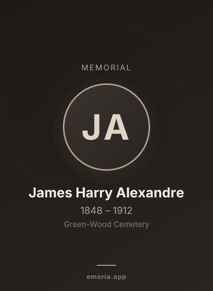 Memorial portrait of James Harry Alexandre