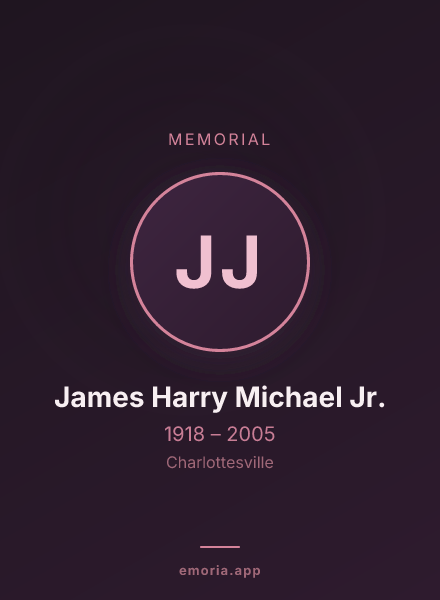 Memorial portrait of James Harry Michael Jr.