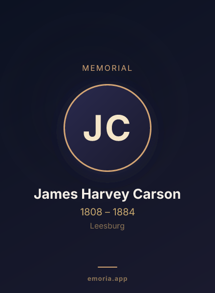 Memorial portrait of James Harvey Carson