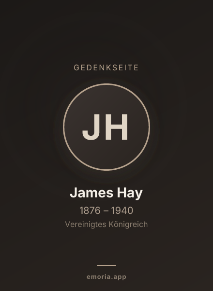 Gedenkportrait von James Hay