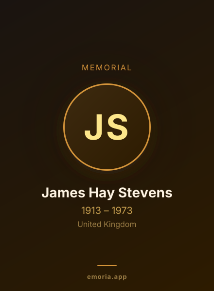 Memorial portrait of James Hay Stevens