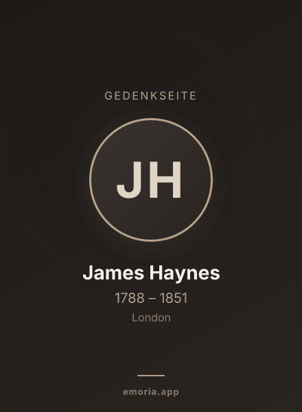 Gedenkportrait von James Haynes