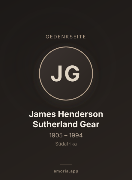 Gedenkportrait von James Henderson Sutherland Gear