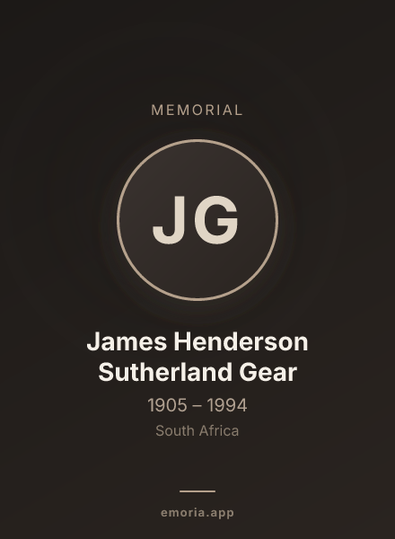 Memorial portrait of James Henderson Sutherland Gear