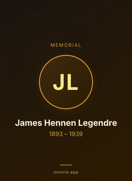 Memorial portrait of James Hennen Legendre