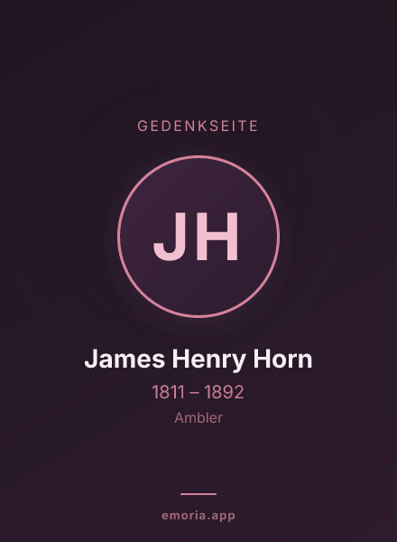 Gedenkportrait von James Henry Horn