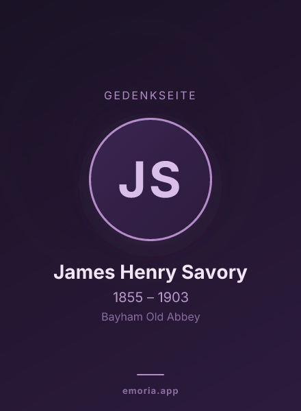Gedenkportrait von James Henry Savory
