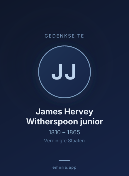 Gedenkportrait von James Hervey Witherspoon junior