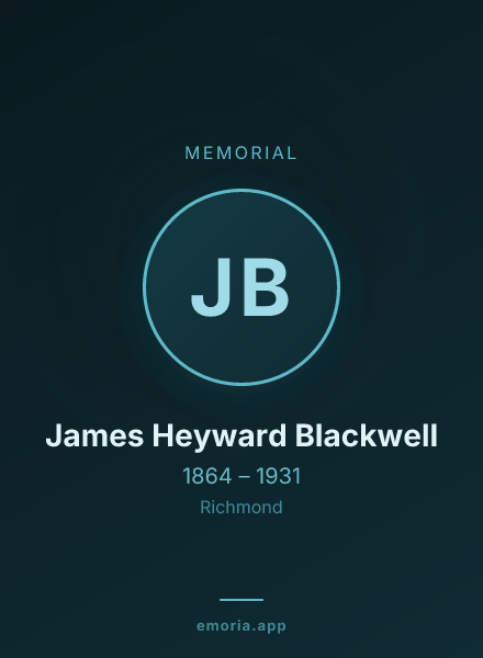Memorial portrait of James Heyward Blackwell