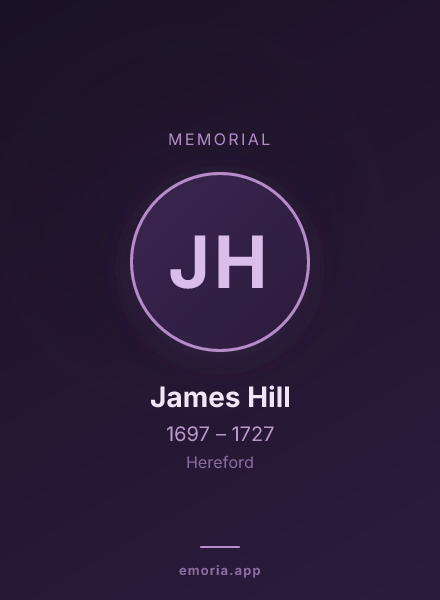 Memorial portrait of James Hill