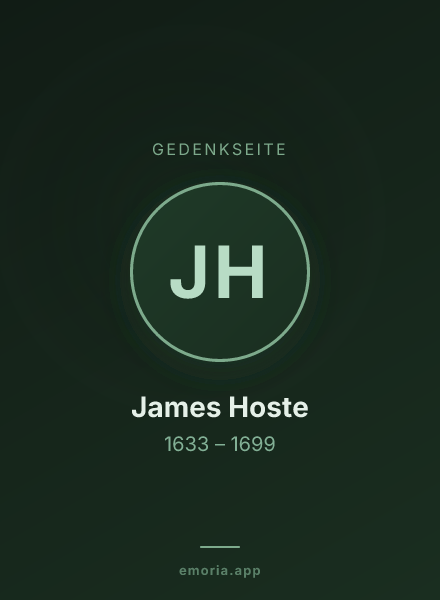 Gedenkportrait von James Hoste