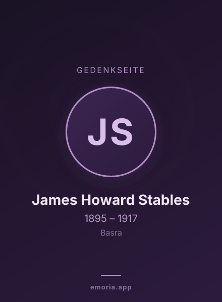 Gedenkportrait von James Howard Stables