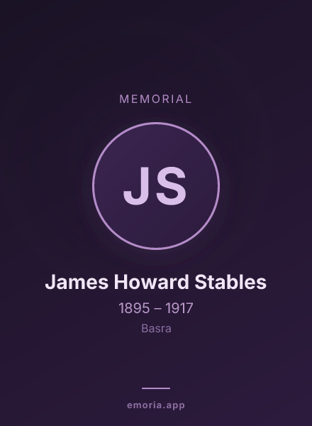 Memorial portrait of James Howard Stables