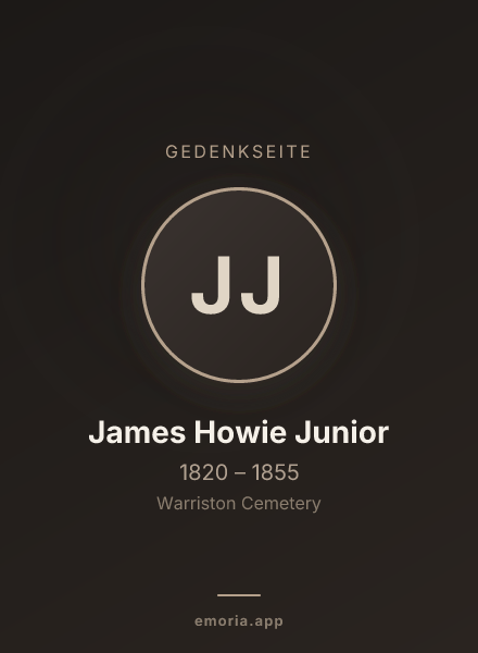 Gedenkportrait von James Howie Junior