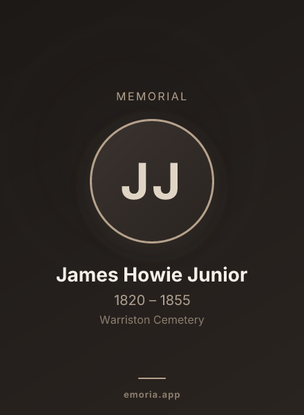 Memorial portrait of James Howie Junior
