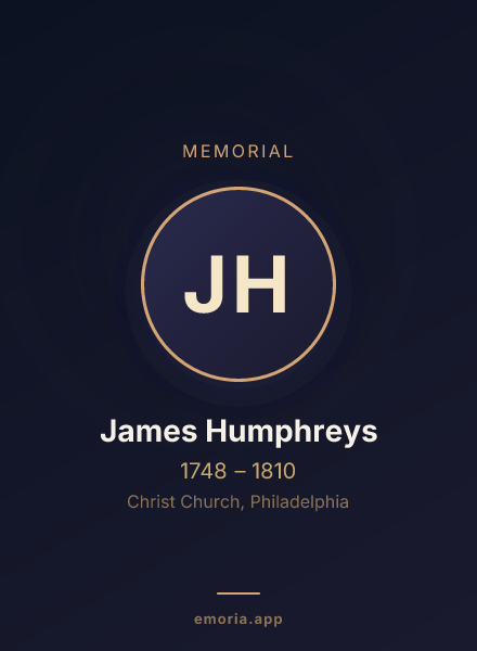 Memorial portrait of James Humphreys