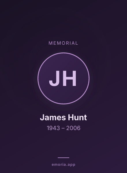 Memorial portrait of James Hunt