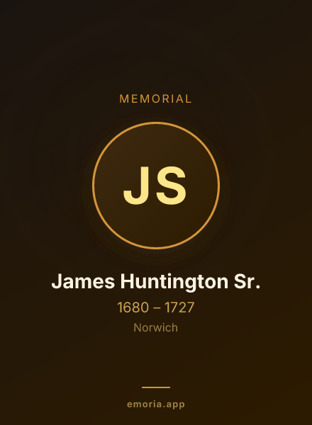 Memorial portrait of James Huntington Sr.