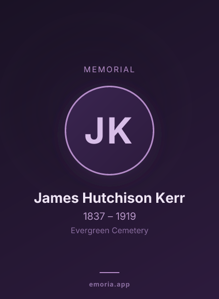 Memorial portrait of James Hutchison Kerr