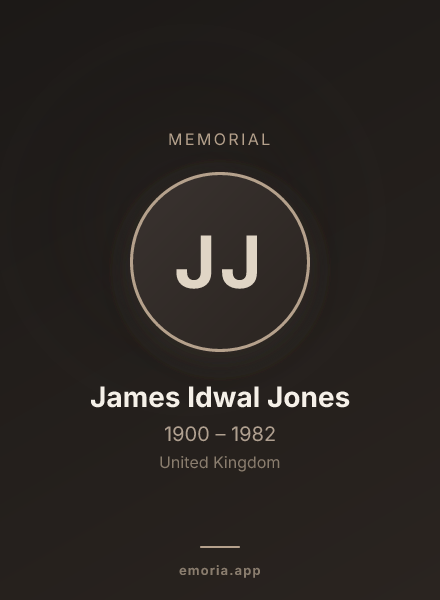 Memorial portrait of James Idwal Jones