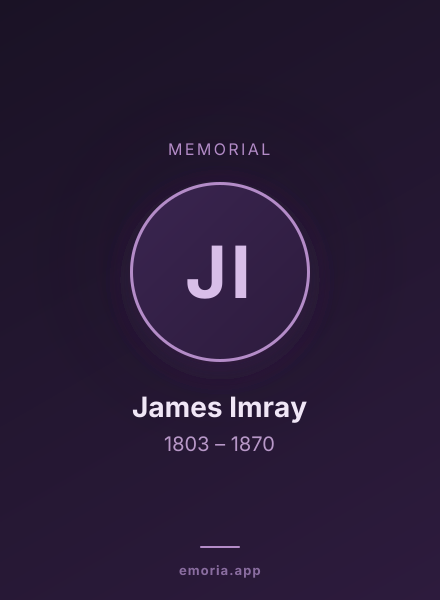 Memorial portrait of James Imray