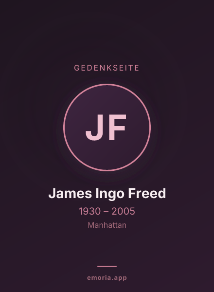 Gedenkportrait von James Ingo Freed