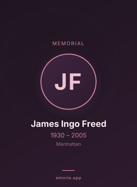 Memorial portrait of James Ingo Freed