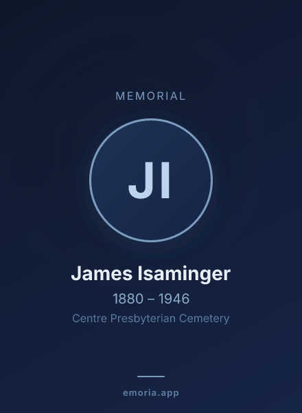 Memorial portrait of James Isaminger