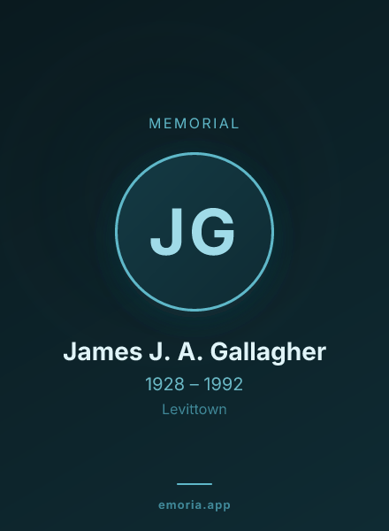 Memorial portrait of James J. A. Gallagher