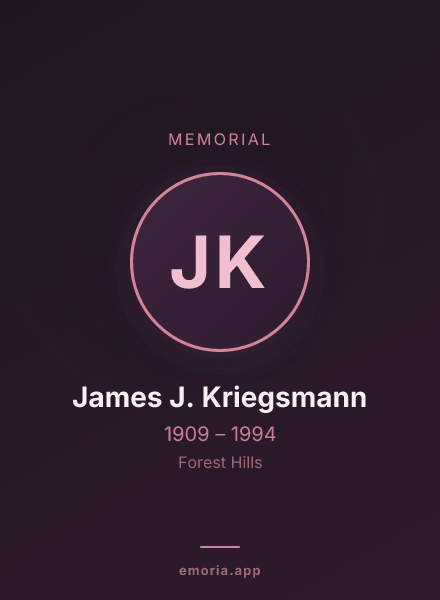 Memorial portrait of James J. Kriegsmann