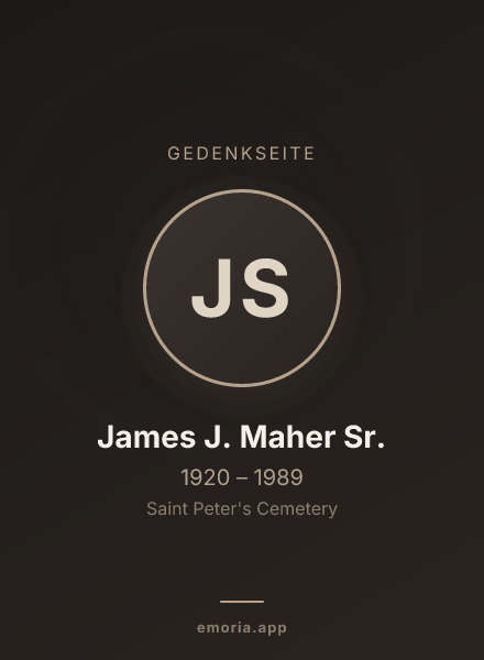 Gedenkportrait von James J. Maher Sr.