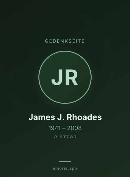 Gedenkportrait von James J. Rhoades