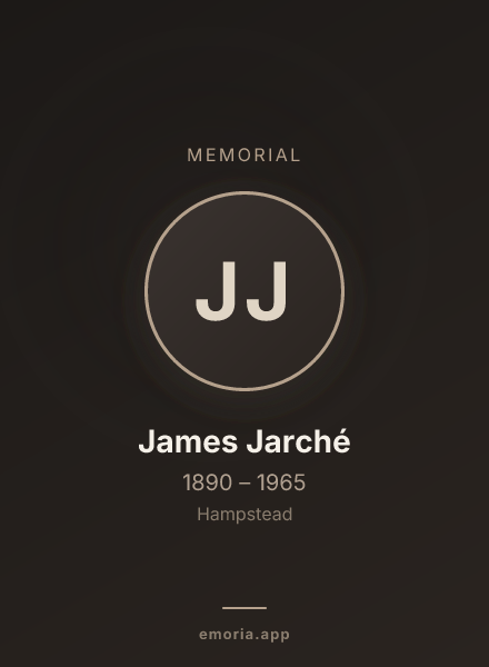Memorial portrait of James Jarché