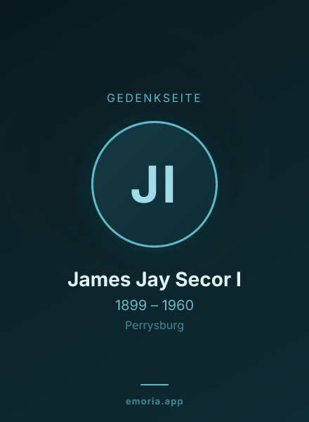 Gedenkportrait von James Jay Secor I
