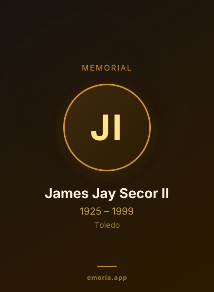 Memorial portrait of James Jay Secor II